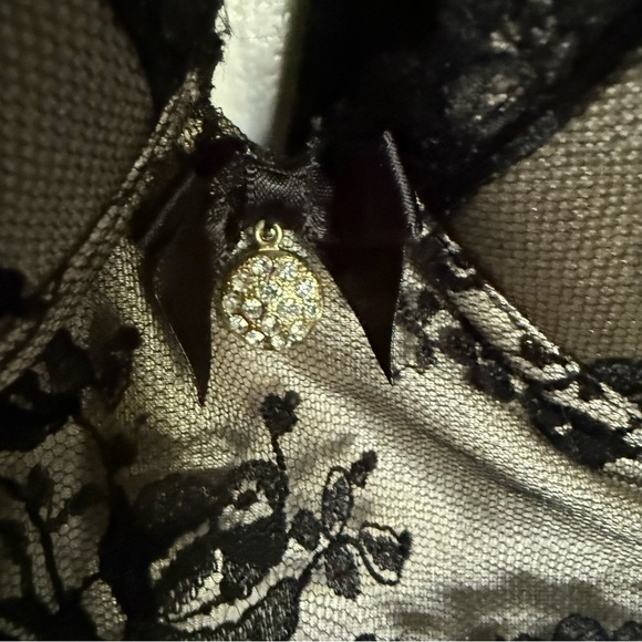 Seductive Wear by Cinema Etoile Cream Black Lace Chemise Babydoll Large Coquette - Picture 4 of 14